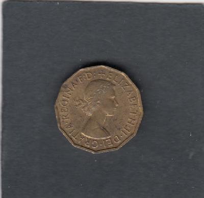 Beschrijving: 3 Pence ELIZABETH II